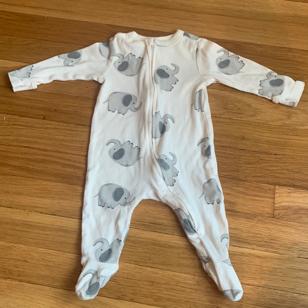 3-6 month elephant print footie